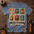 Caffeine Survival Kit Stamp Dyed T-shirt