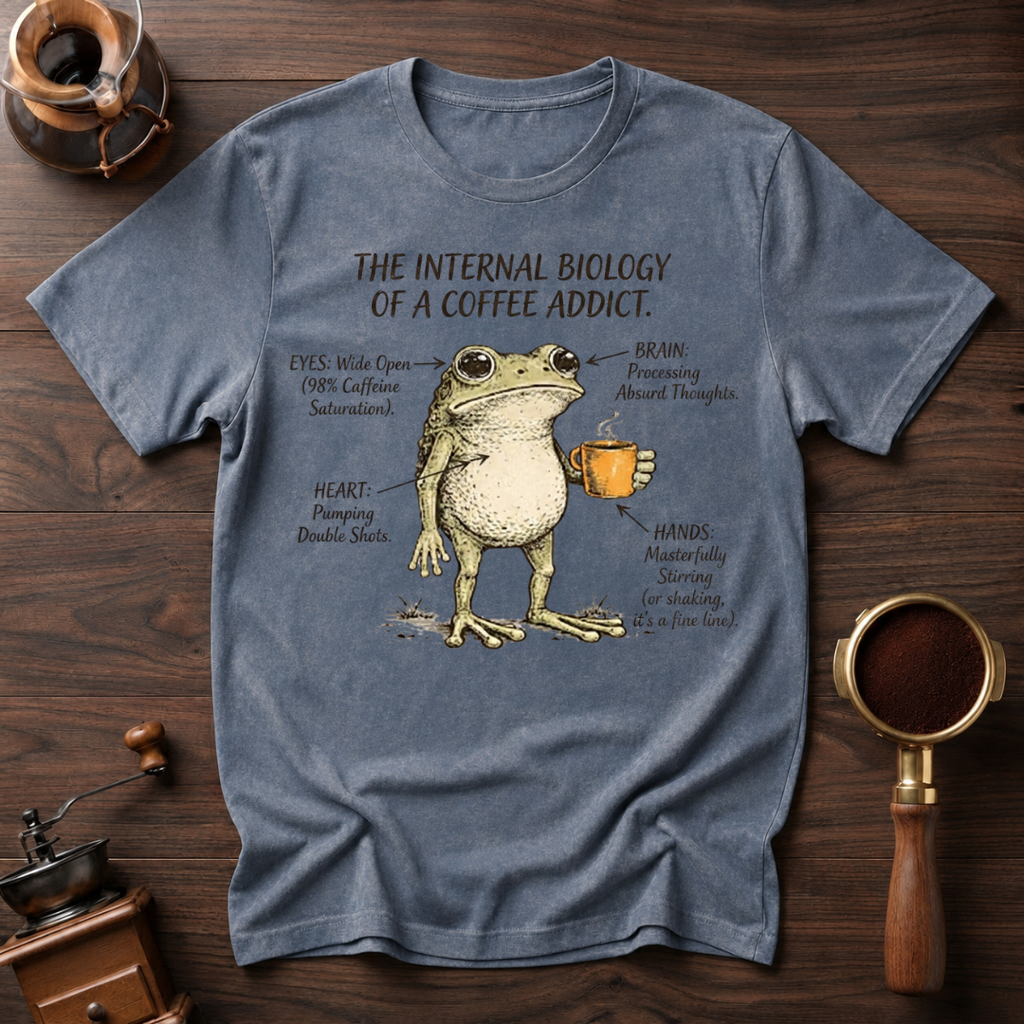 Biology of a Coffee Addict Dyed T-shirt