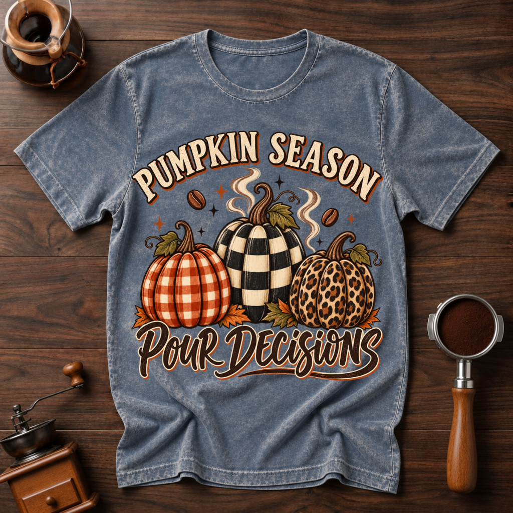 Pumpkin Season Pour Decisions Dyed T-shirt
