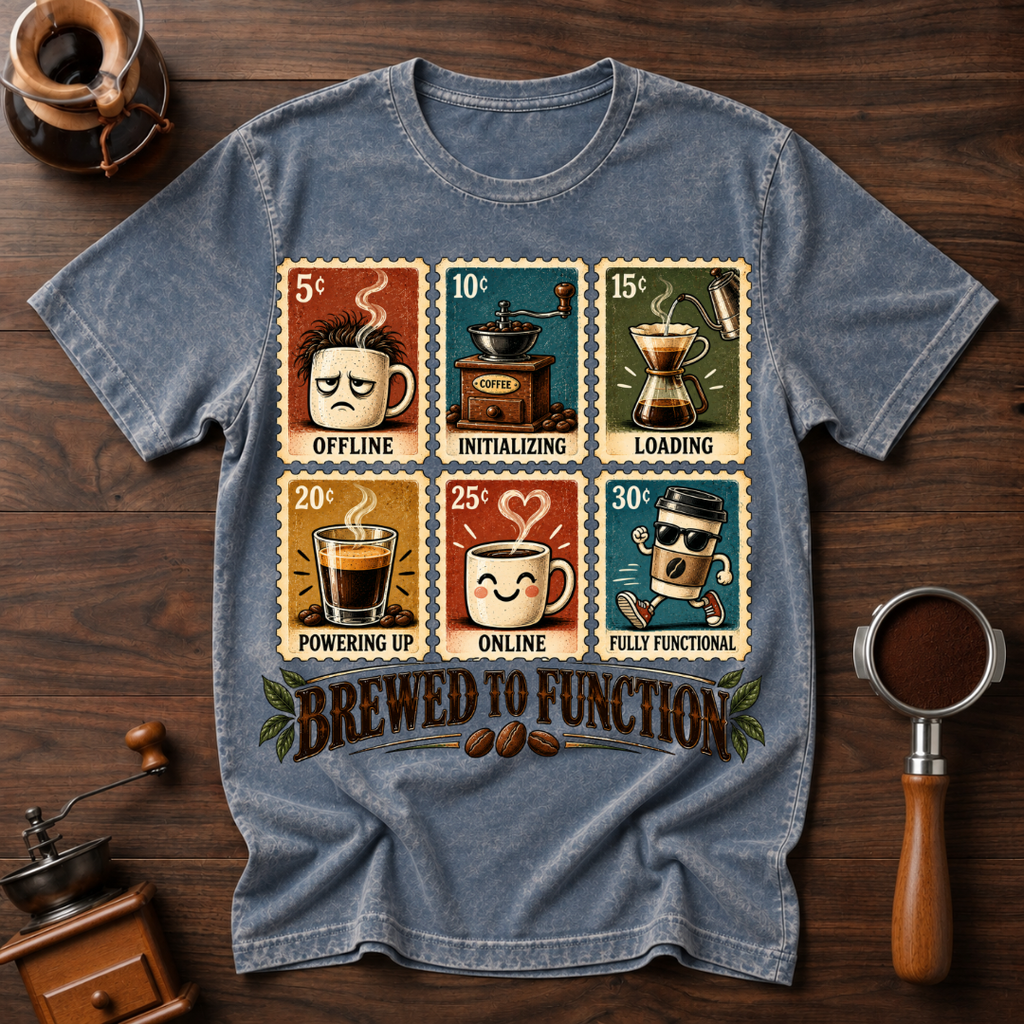Brewed To Function Stamp Dyed T-shirt