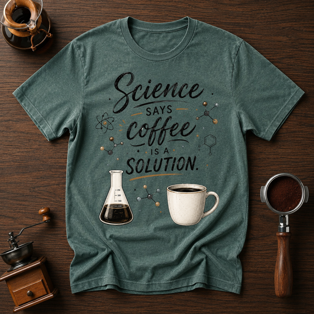 Science Says Coffee is the Solution Dyed T-shirt
