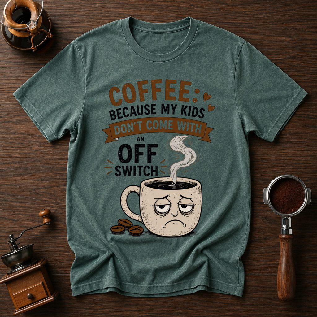 Coffee: Because Kids Don't Have Off Switches Dyed T-shirt