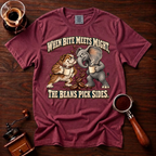 When Bite Meets Might Shirt, Funny Bulldog vs Elephant Coffee Tee, Football Rivalry Shirt, House Divided Gift, Garment Dyed T-Shirt