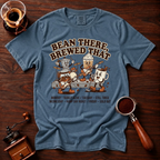 Bean There Brewed That Shirt, Funny Coffee Band Tee, Retro Cartoon Coffee Tour Shirt, Coffee Pun Gift, Vintage Garment Dyed T-Shirt