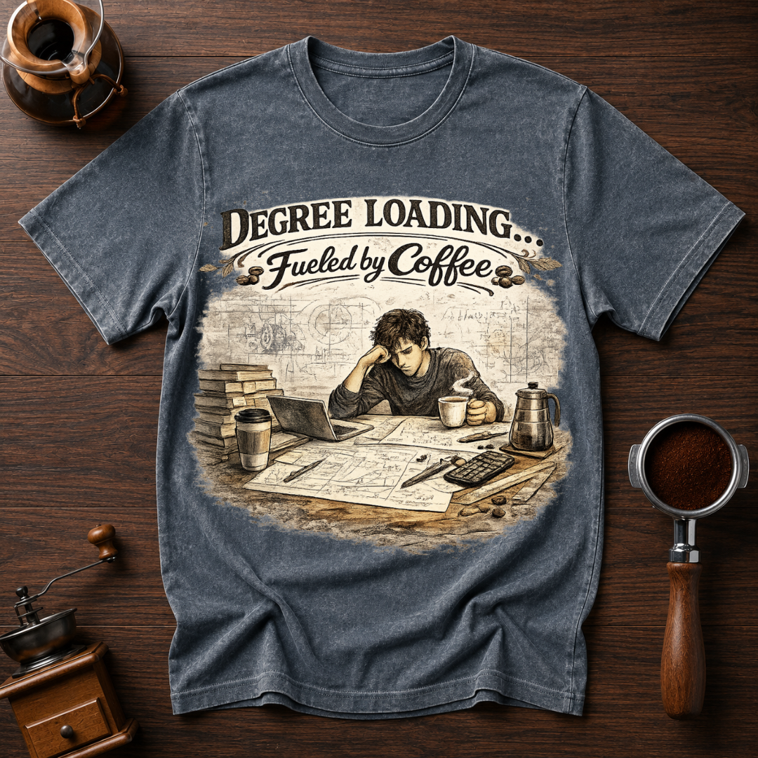 Degree Loading Fueled by Coffee Dyed T-shirt