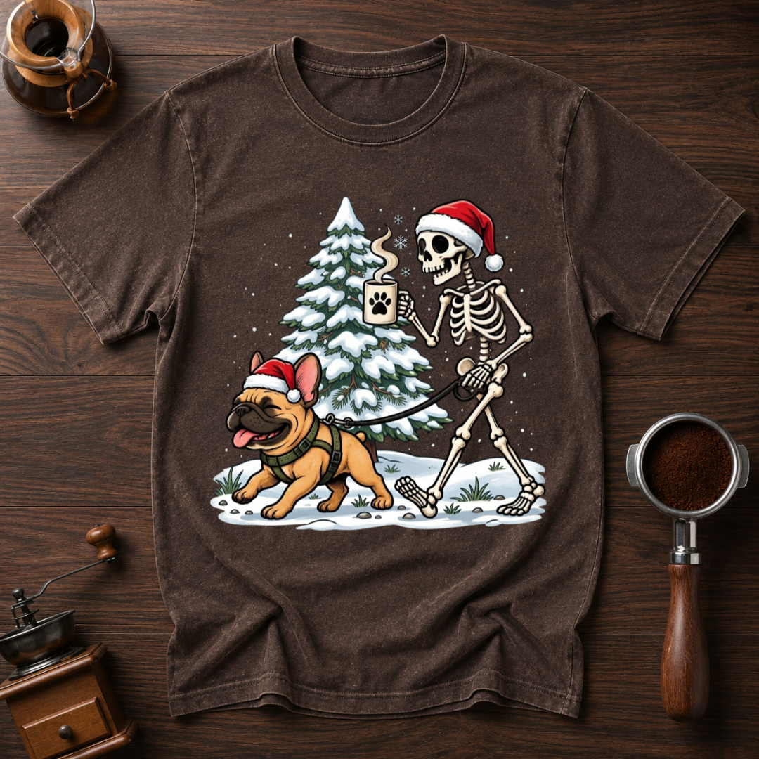 Christmas Coffee Walk Dyed T-shirt