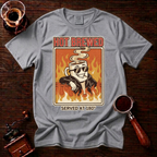 Hot Brewed Shirt, Retro Greaser Coffee Tee, Funny 70s Rock Coffee Shirt, Hot Coffee Lover Gift, Flame Rockabilly Garment Dyed T-Shirt