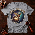 Don’t Stop Brewin’ Shirt, Retro 80s Space Rock Coffee Tee, Cosmic Coffee Shirt, Classic Rock Coffee Lover Gift, Vintage Garment Dyed Tee