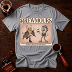Brewmours Shirt, Retro 70s Coffee Tee, Vintage Soft Rock Album Parody Shirt, Coffee Gossip Gift, Funny Coffee Lover Garment Dyed Tee