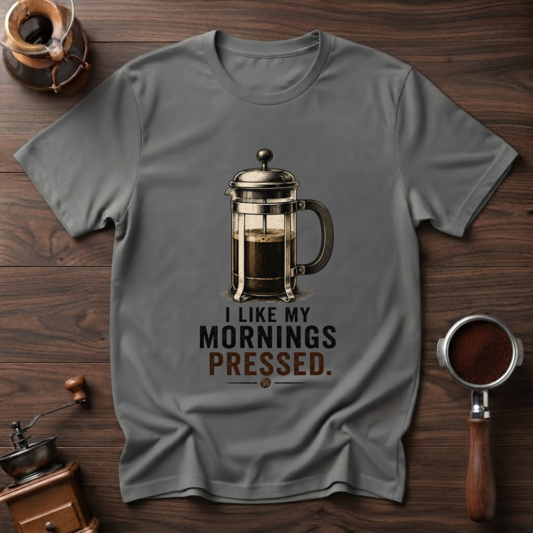 I Like My Mornings Pressed Dyed T-shirt