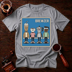 Brewzer Shirt, Nerdy Indie Coffee Tee, 90s Alt Rock Band Parody Shirt, Geeky Coffee Lover Gift, Retro Garment Dyed T-Shirt