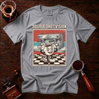 Double Shot Vision Shirt, Retro Cartoon Coffee Tee, Funny Espresso Shirt, Rubber Hose Coffee Lover Gift, Barista Gift, Garment Dyed Tee