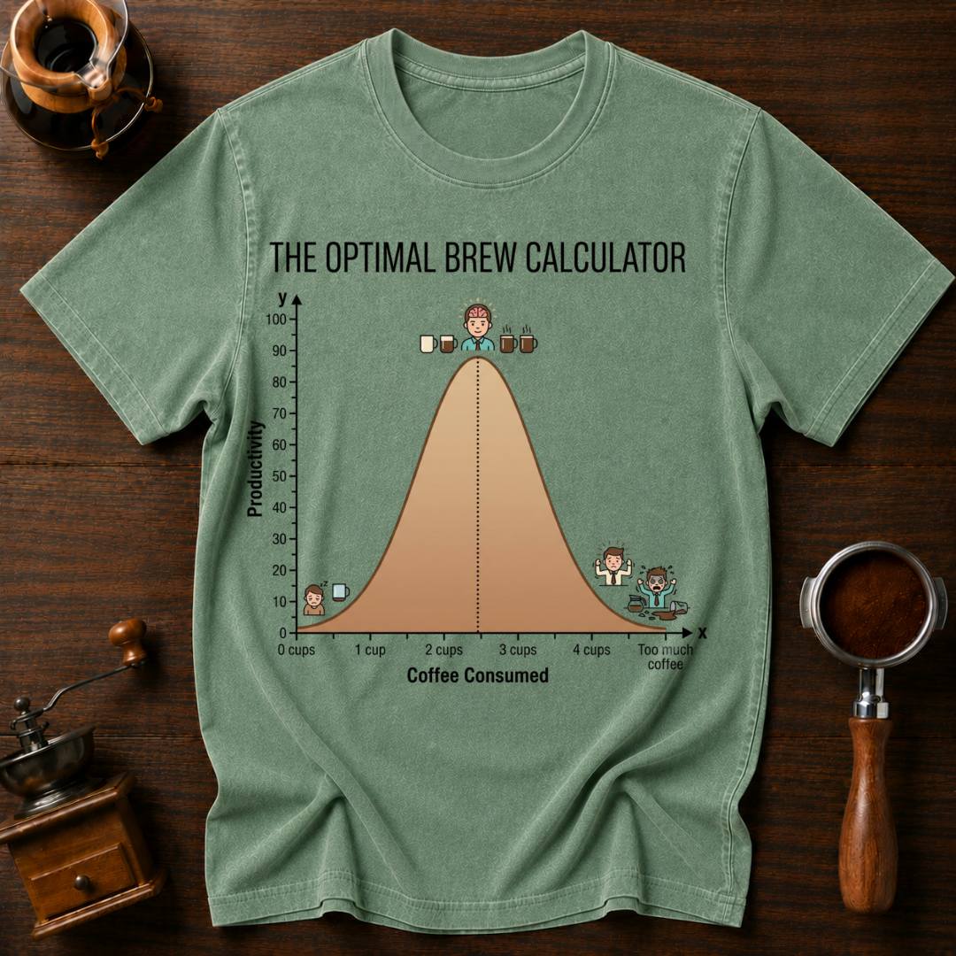 Optimal Brew Caculator Dyed T-shirt