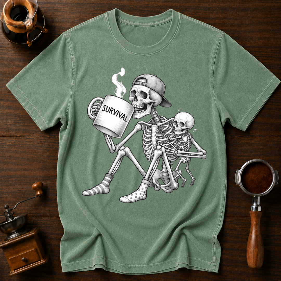 Survival Powered by Coffee Dyed T-shirt