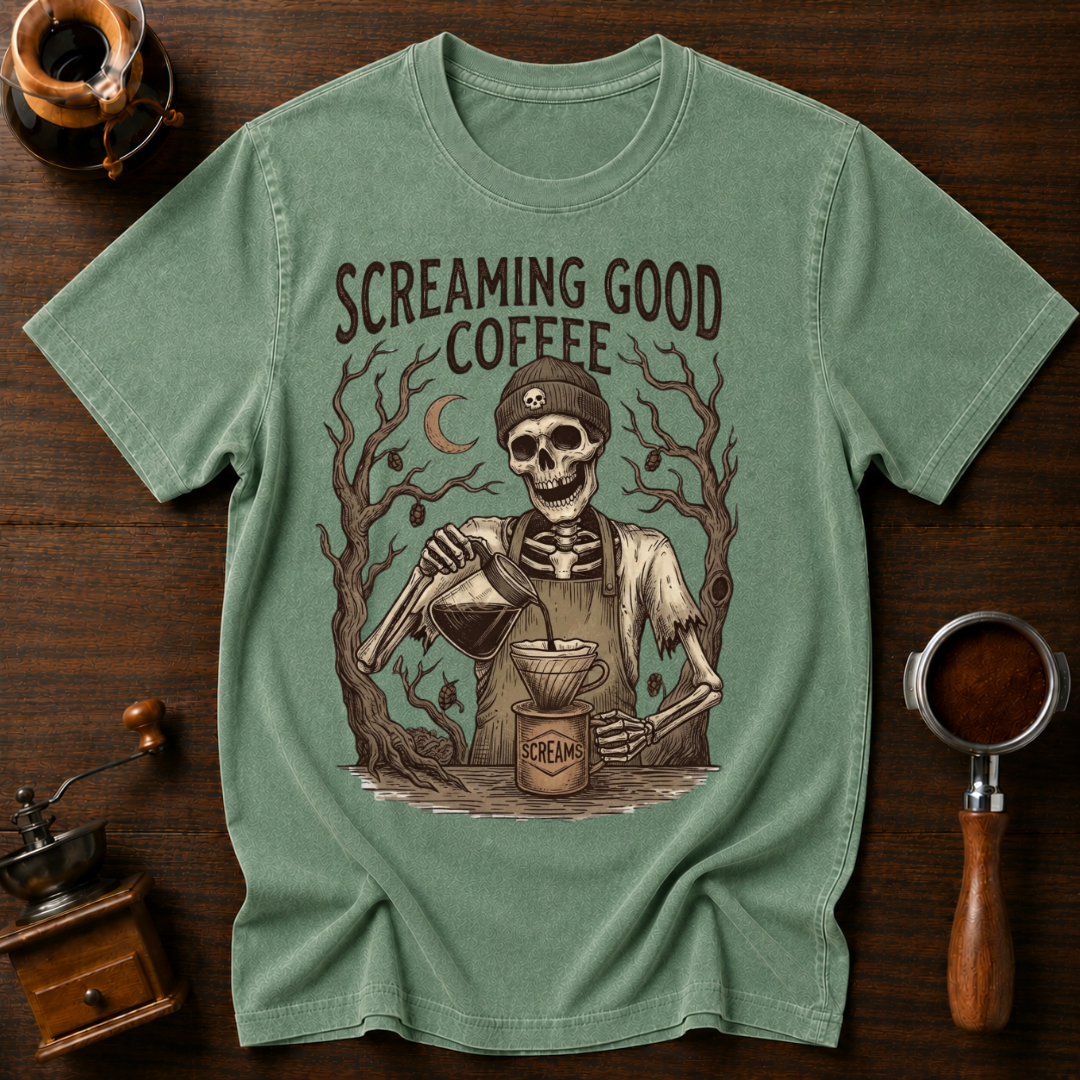 Screaming Good Coffee Dyed T-shirt