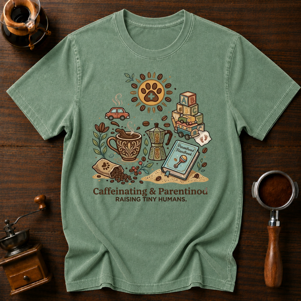 Caffeinating and Parentlng Dyed T-shirt