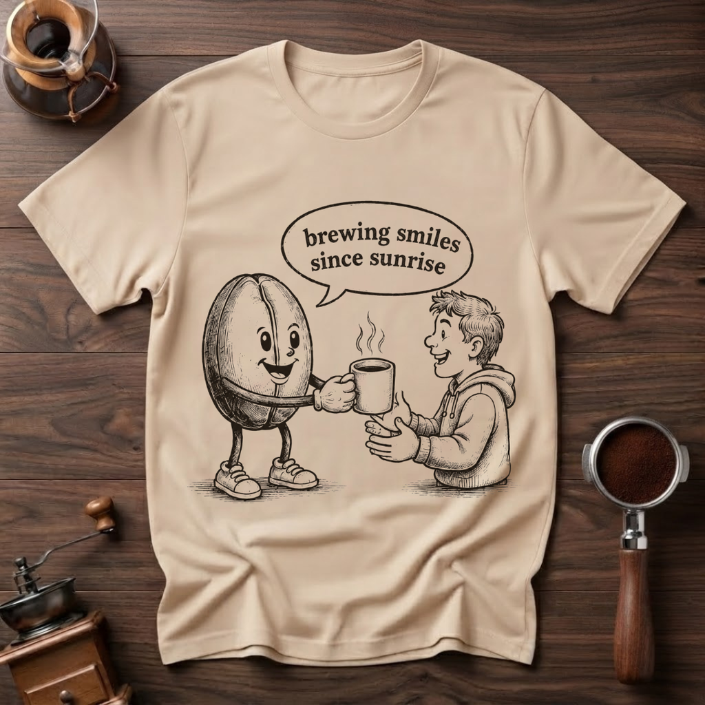 Brewing Smiles Since Sunrise Dyed T-Shirt