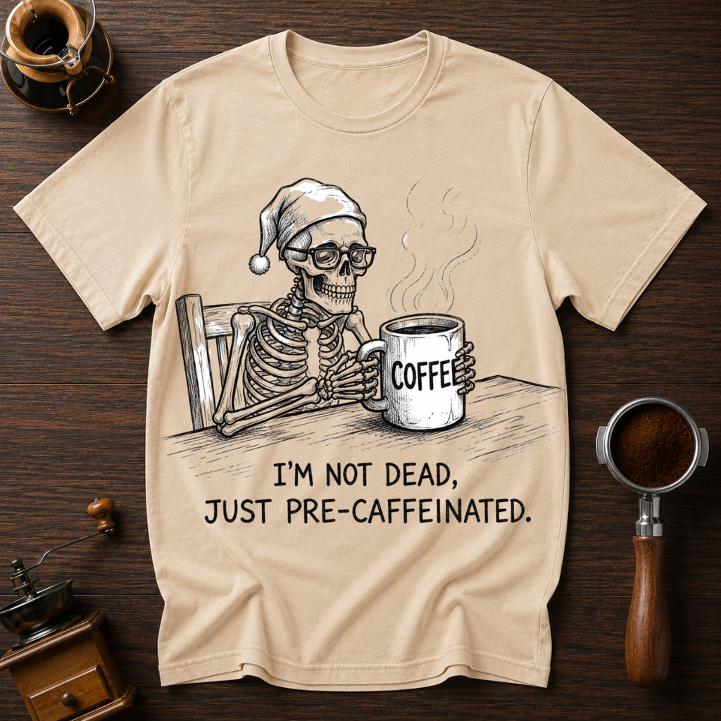 I'm Not Dead Just Pre-Caffeinated Dyed T-shirt