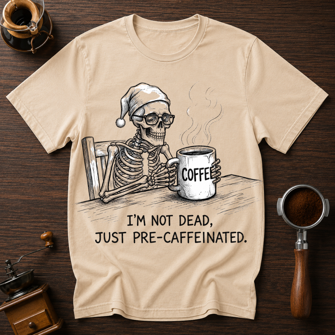I'm Not Dead Just Pre-Caffeinated Dyed T-shirt