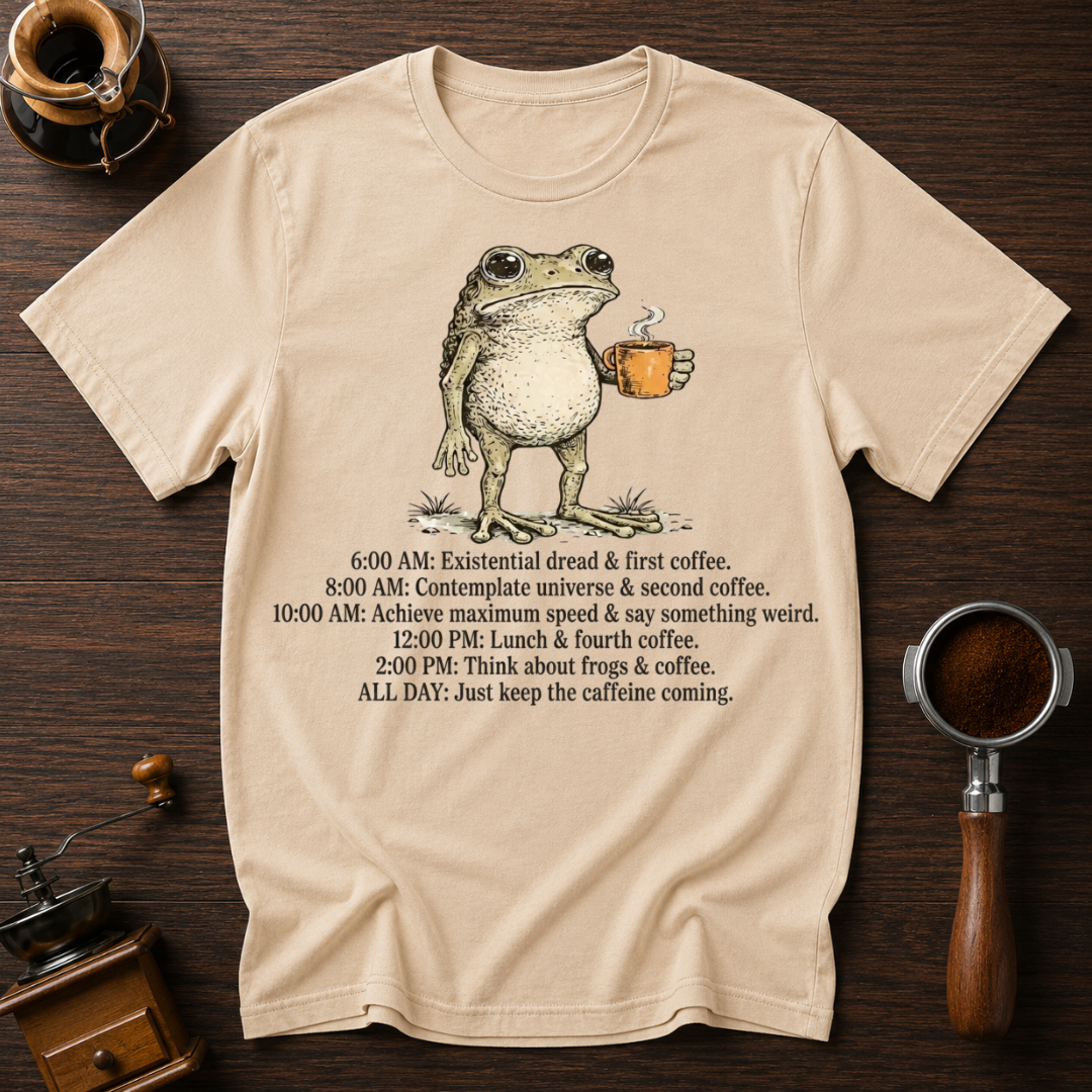 Frog's Caffenine Schedule Dyed T-shirt
