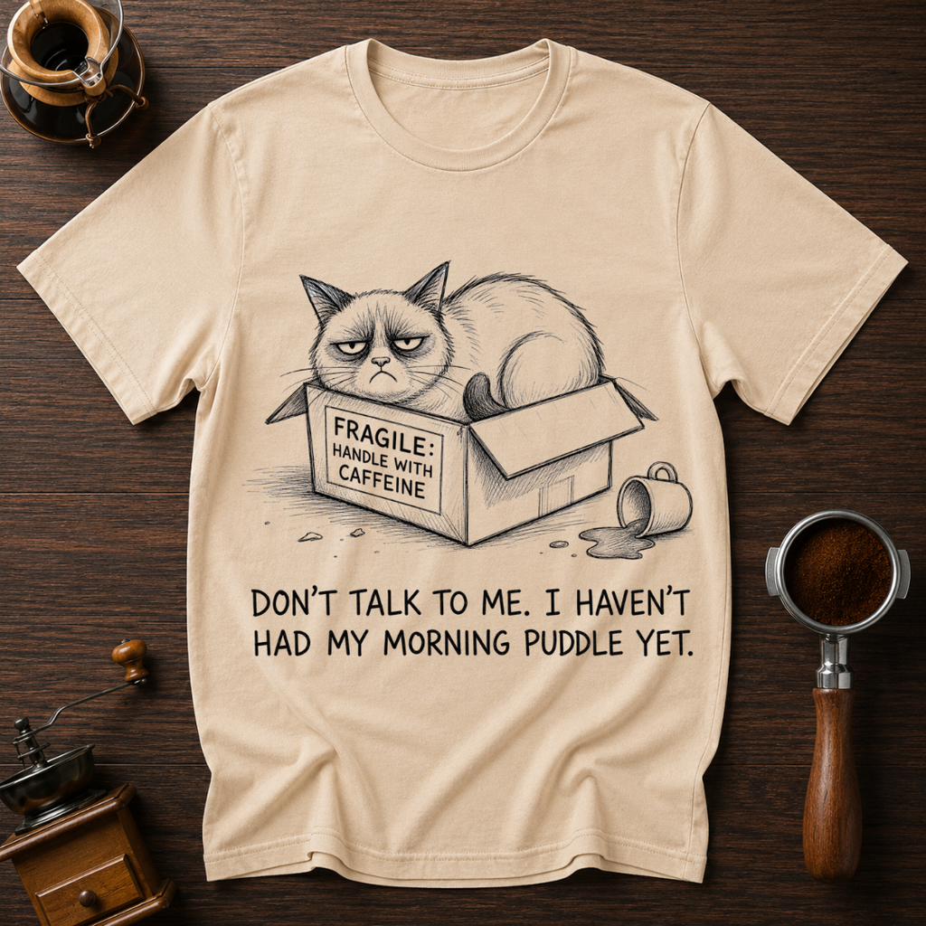 Don't Talk to Me I Haven't Had My Morning Puddle Dyed T-shirt