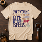Bottom of an Empty Espresso Dyed T-shirt