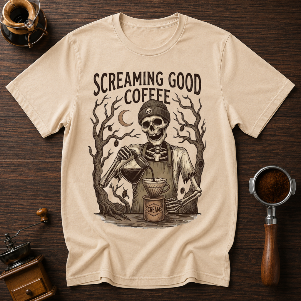 Screaming Good Coffee Dyed T-shirt