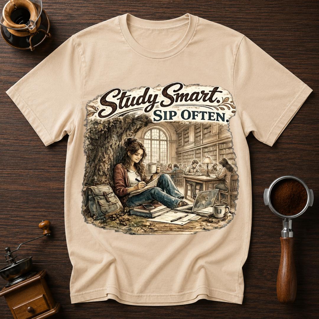 Study Smart Sip Often Dyed T-shirt