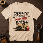 Depressed Frenchie Out of Coffee Dyed T-shirt