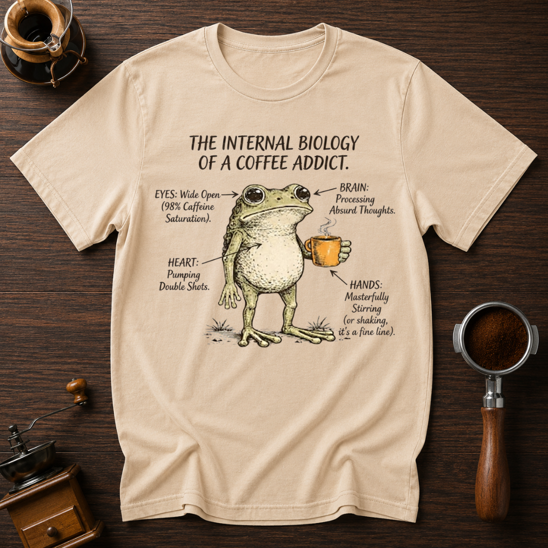 Biology of a Coffee Addict Dyed T-shirt