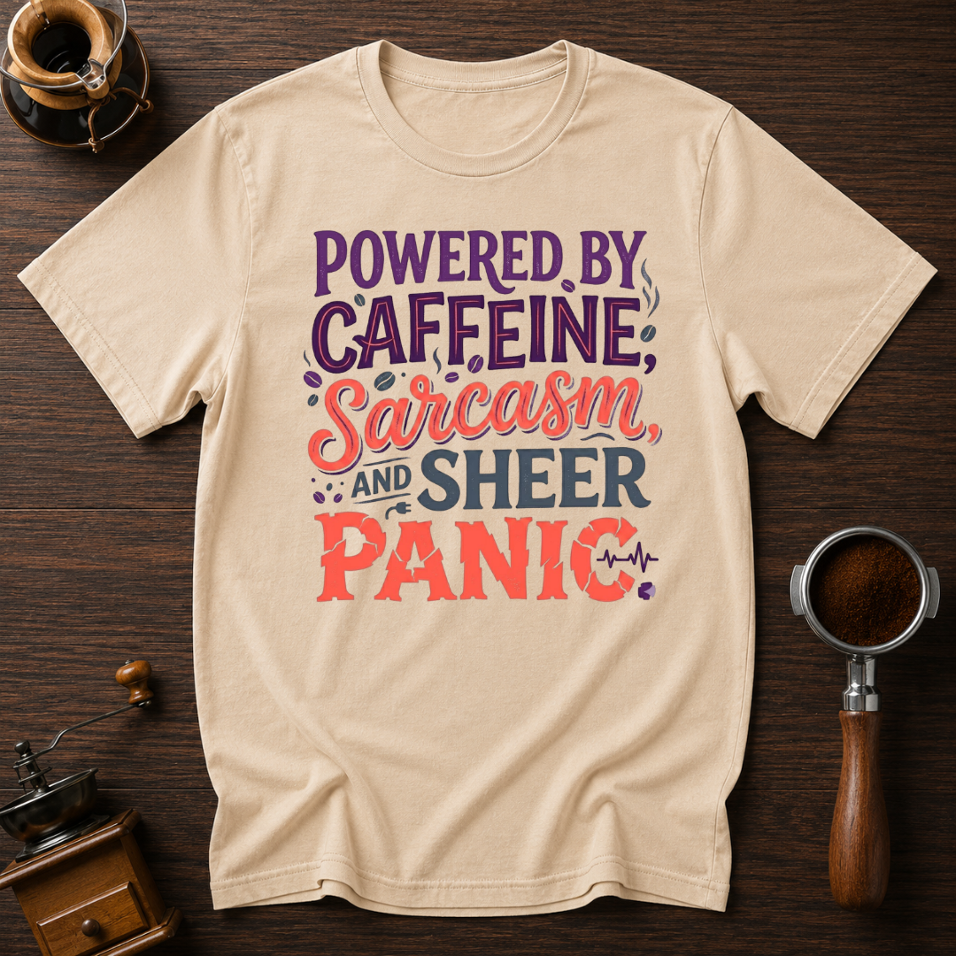 Powered by Caffeine Sarcasm Dyed T-shirt