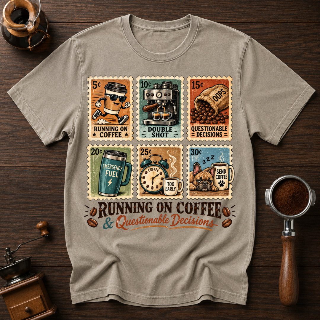 Running On Coffee & Questionable Decisions Dyed T-shirt