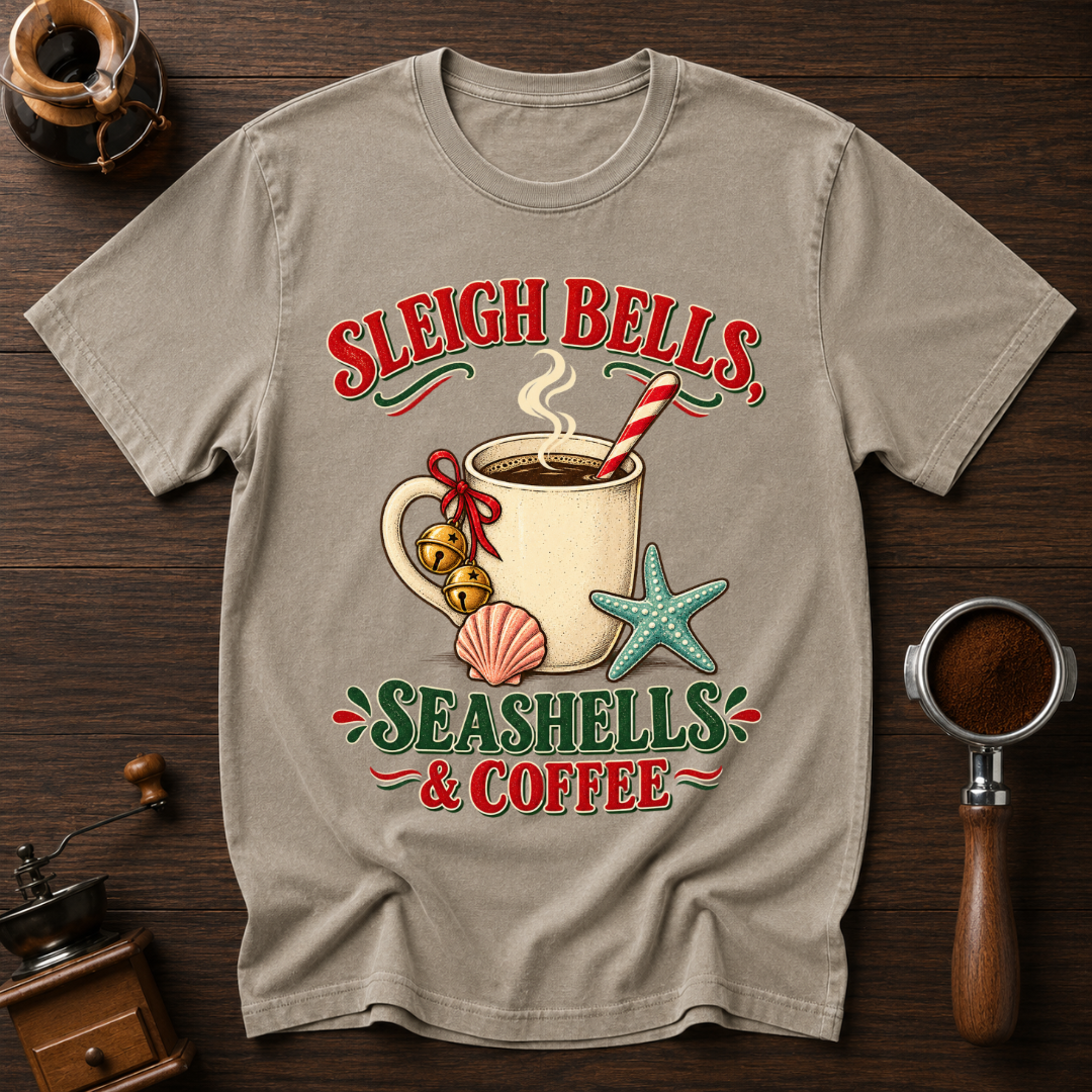 Sleigh Bells Seashells & Coffee Dyed T-shirt