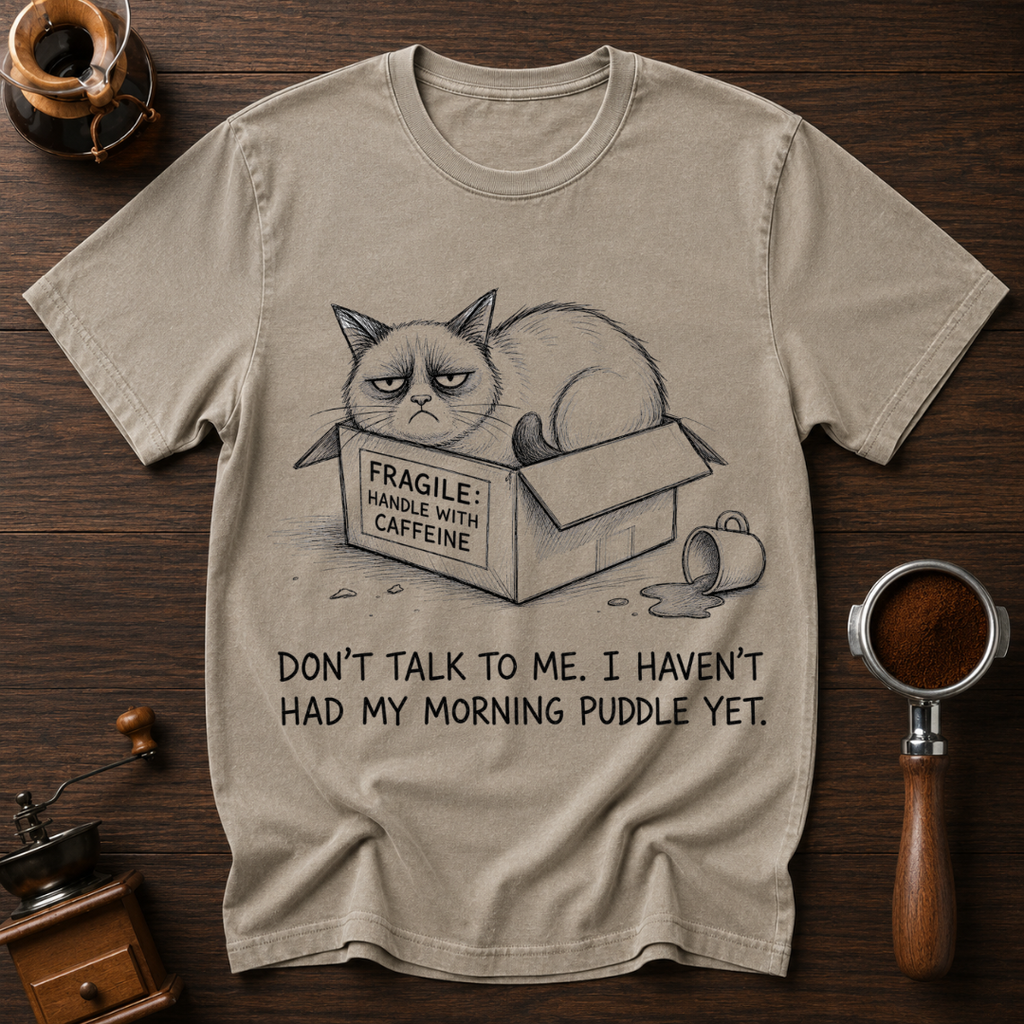 Don't Talk to Me I Haven't Had My Morning Puddle Dyed T-shirt