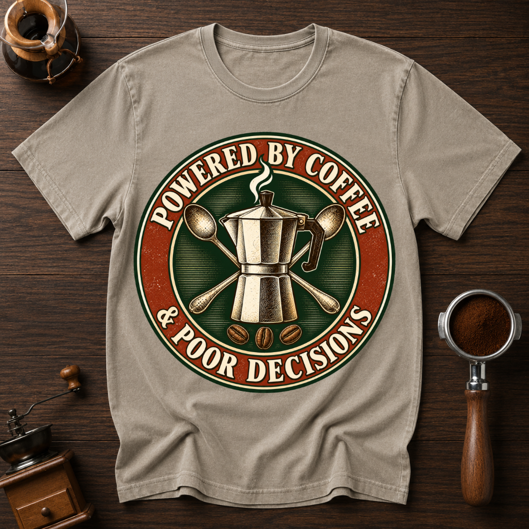 Powered By Coffee & Pour Decisions Dyed T-shirt