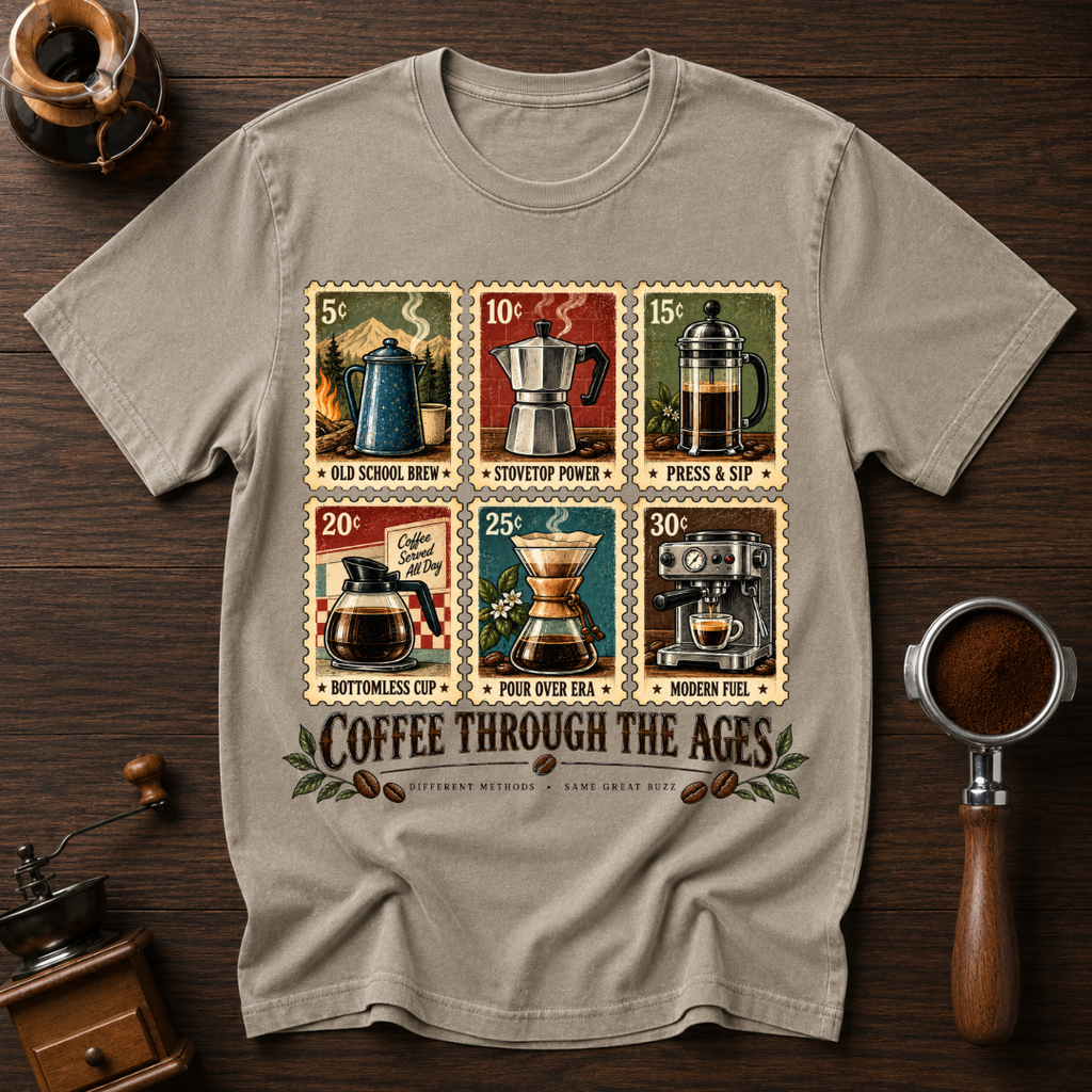 Coffee Through The Ages Dyed T-shirt