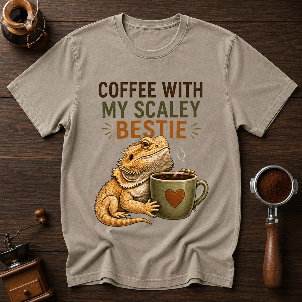 Coffee with my Scaley Bestie Dyed T-shirt