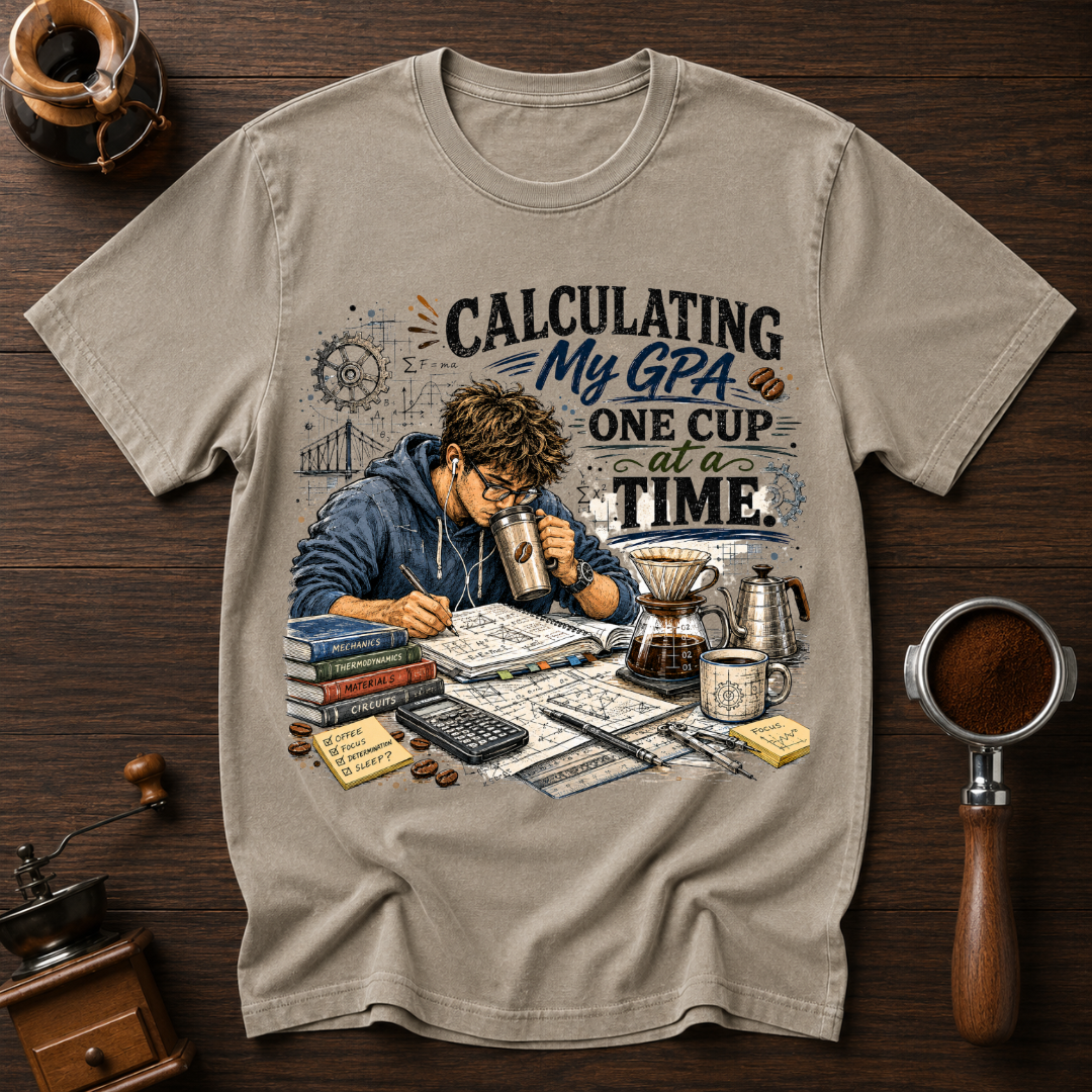 Calculating My GPA One Cup at a Time Dyed T-shirt