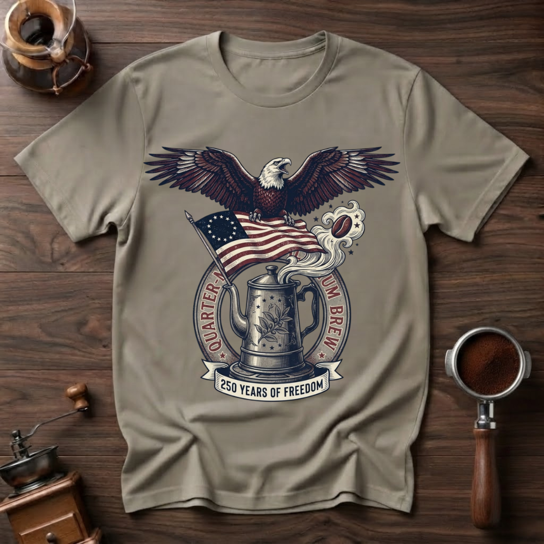 Freedom Eagle Coffee Dyed T-Shirt