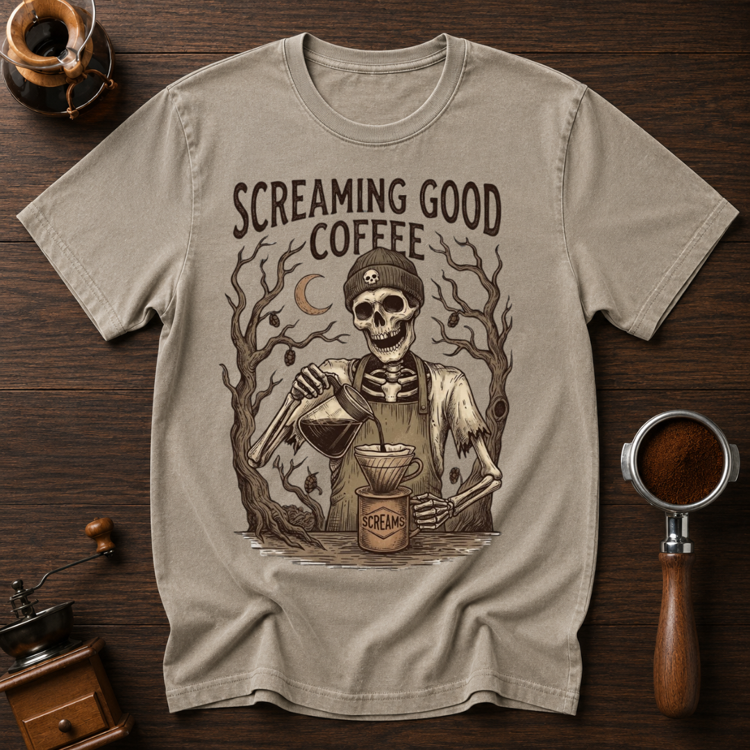 Screaming Good Coffee Dyed T-shirt