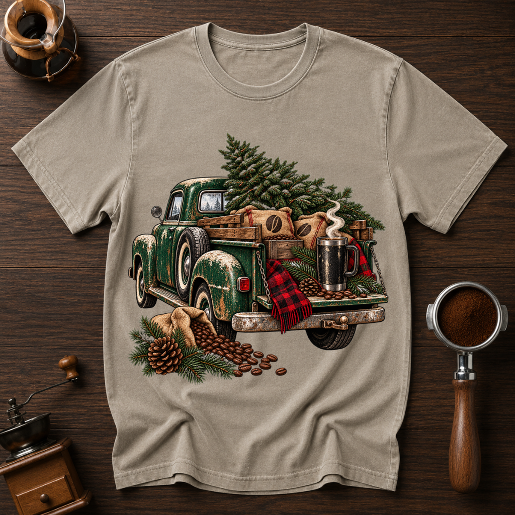 Deck The Tree With Coffee Dyed T-shirt