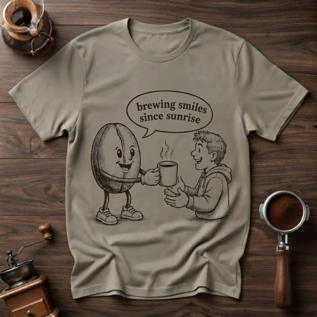 Brewing Smiles Since Sunrise Dyed T-Shirt
