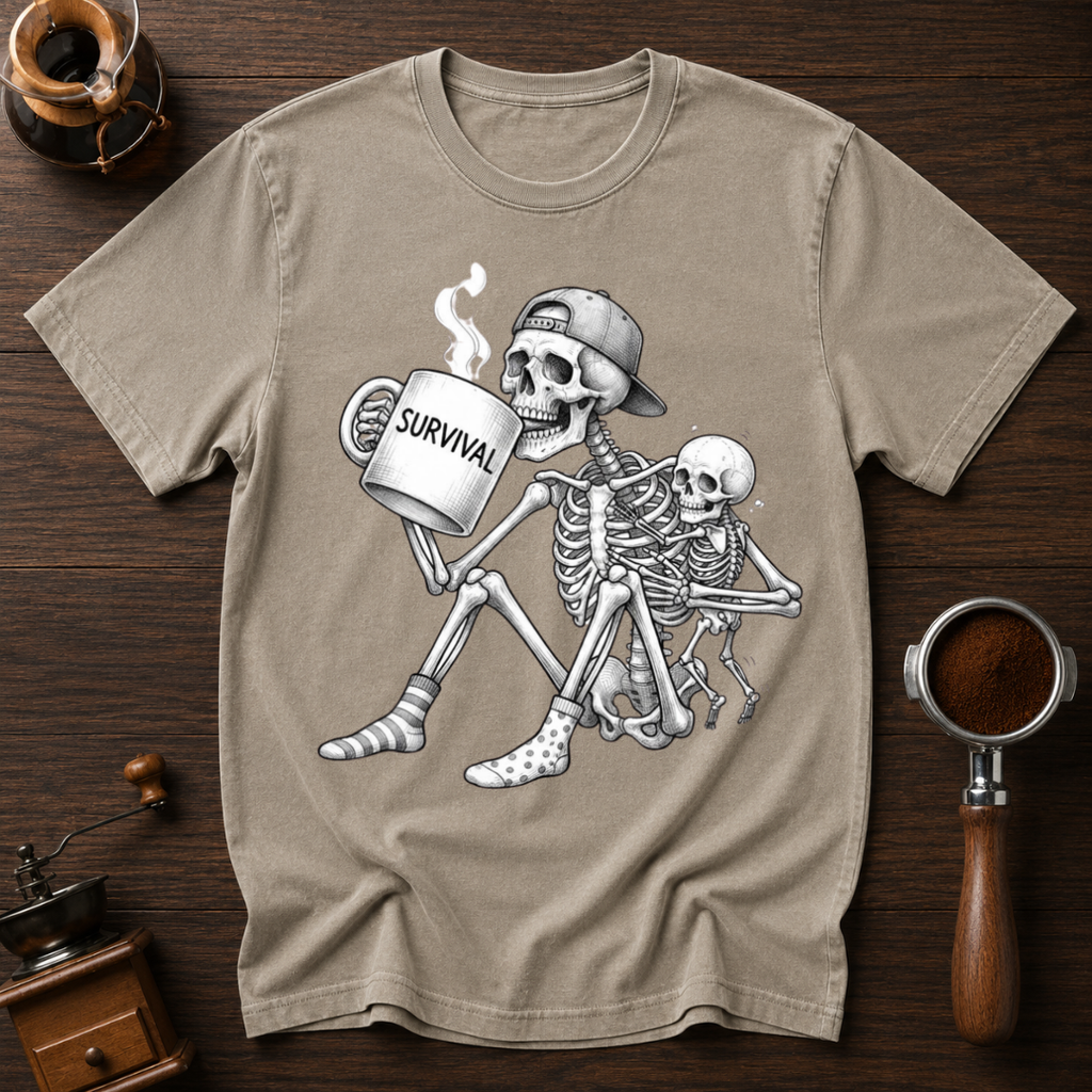Survival Powered by Coffee Dyed T-shirt