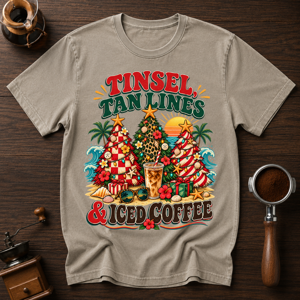 Tinsel Tan Lines & Iced Coffee Dyed T-shirt