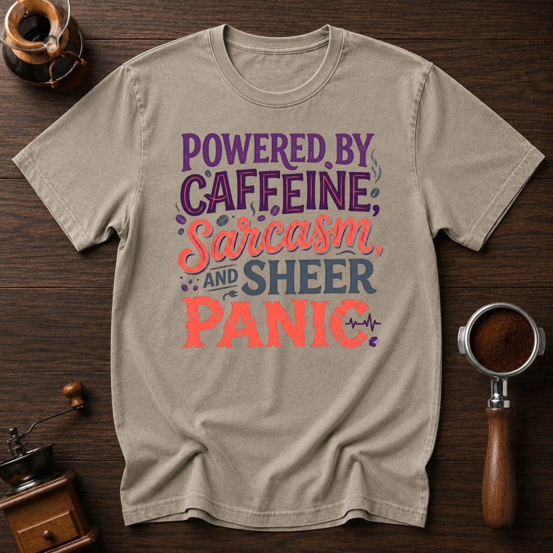 Powered by Caffeine Sarcasm Dyed T-shirt