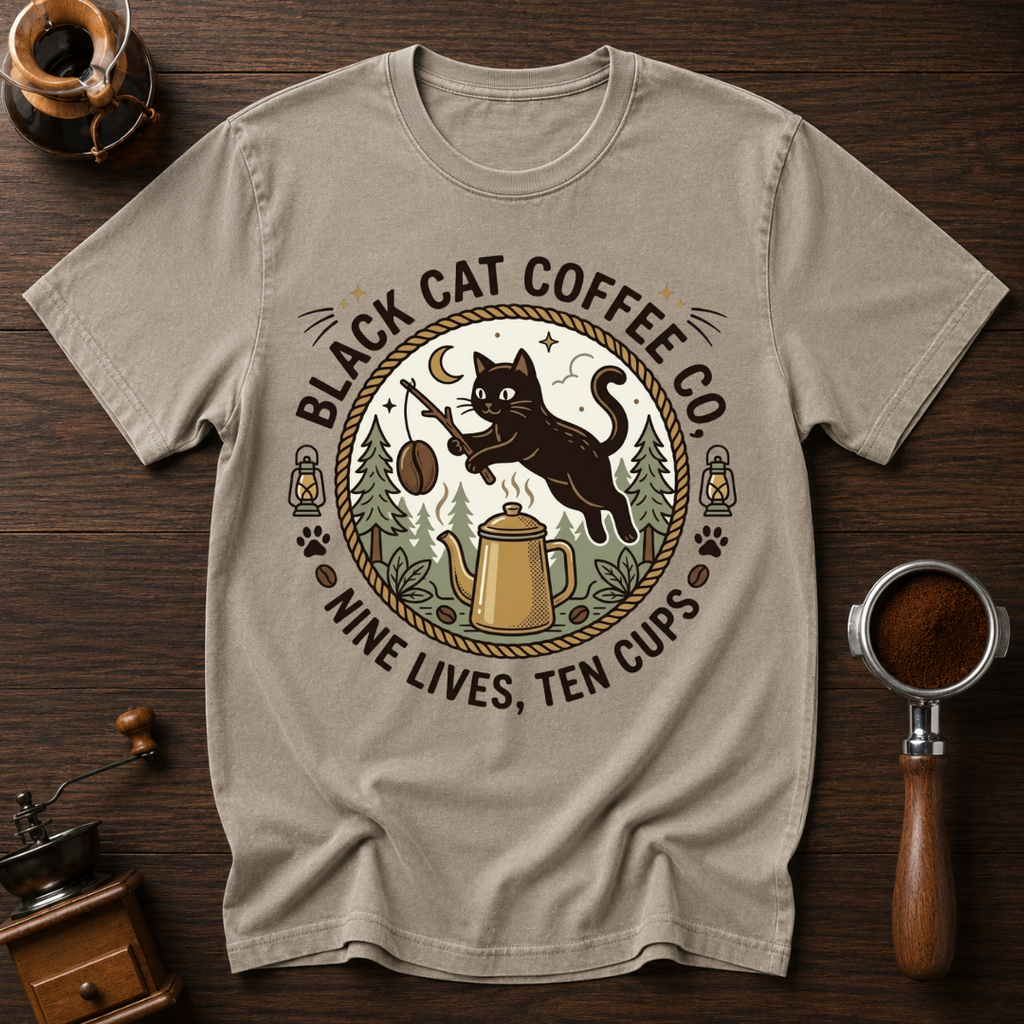 Black Cat Coffee Dyed T-shirt