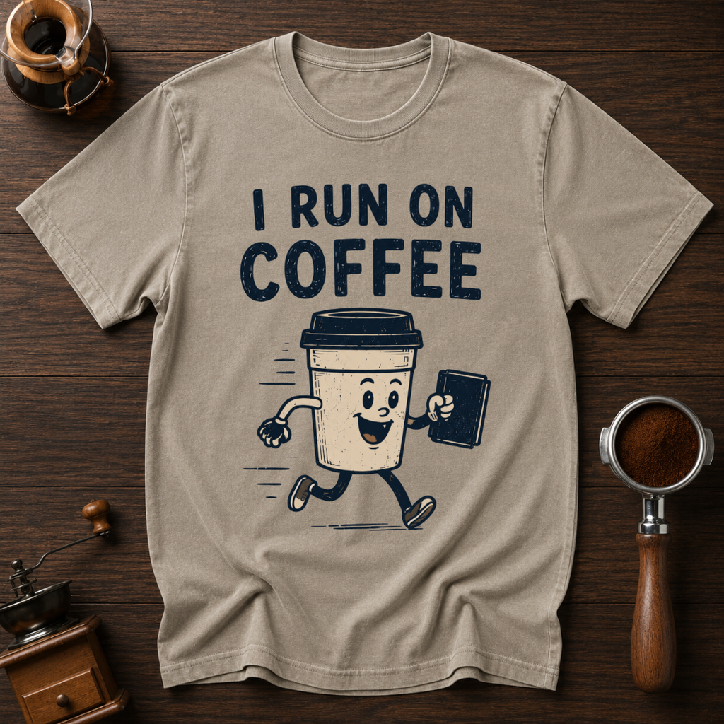 I Run on Coffee Dyed T-shirt