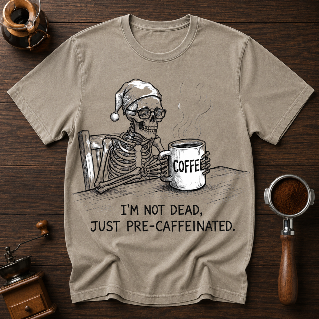 I'm Not Dead Just Pre-Caffeinated Dyed T-shirt