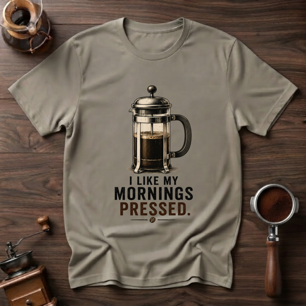 I Like My Mornings Pressed Dyed T-shirt
