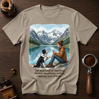 Mountains, Coffee & My Best Friend Dyed T-Shirt